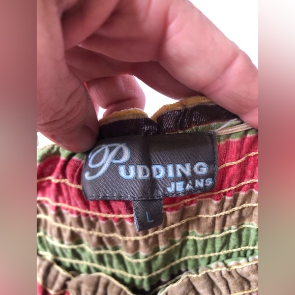 Vtg Y2K Pudding Jeans Ruffle Tank Top - Picture 4 of 13